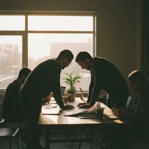 Startup team at work